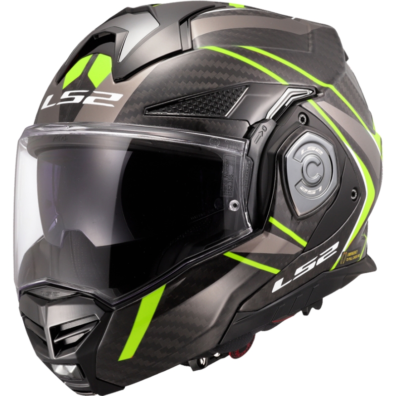 Flip-up motorcykelhjelm LS2 FF901 Advant XC Future II sort-fluo gul