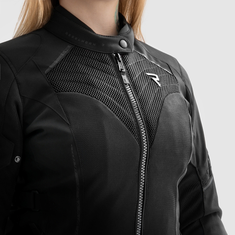 Dame motorcykeljakke Rebelhorn Jax sort