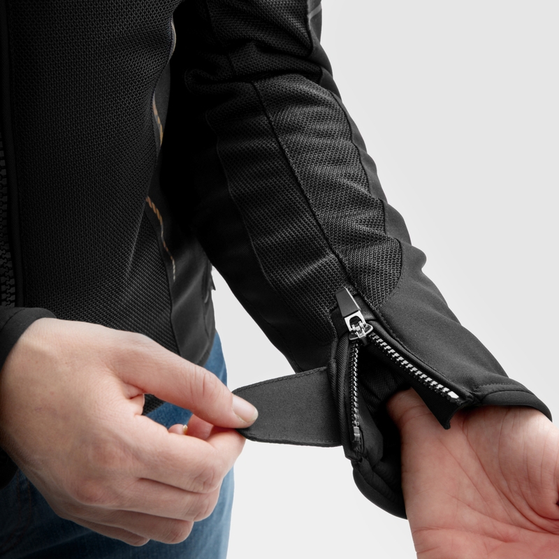 Rebelhorn Jax motorcykeljakke i sort og guld til kvinder