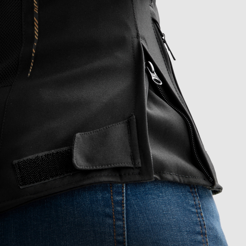 Rebelhorn Jax motorcykeljakke i sort og guld til kvinder