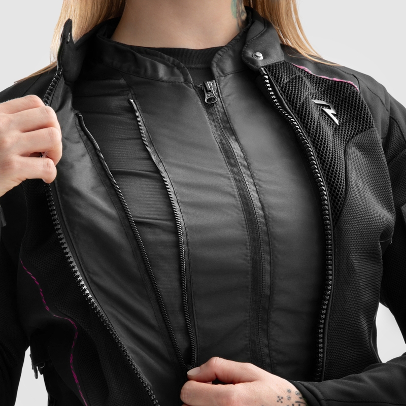 Rebelhorn Jax motorcykeljakke til kvinder i sort og pink