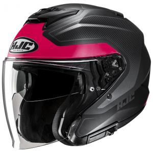 Åben motorcykelhjelm HJC i31 Tevis MC8SF rød-sort