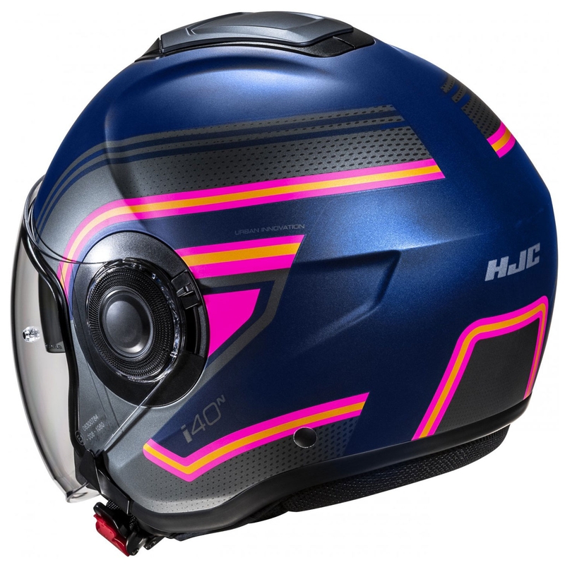 Åben motorcykelhjelm HJC i40N Linia MC28SF blå-grå-pink