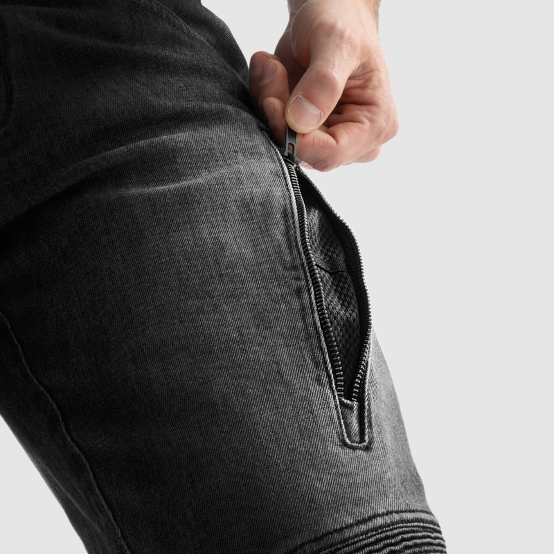 Rebelhorn Vandal Mono Motorcykeljeans, Vasket Sort