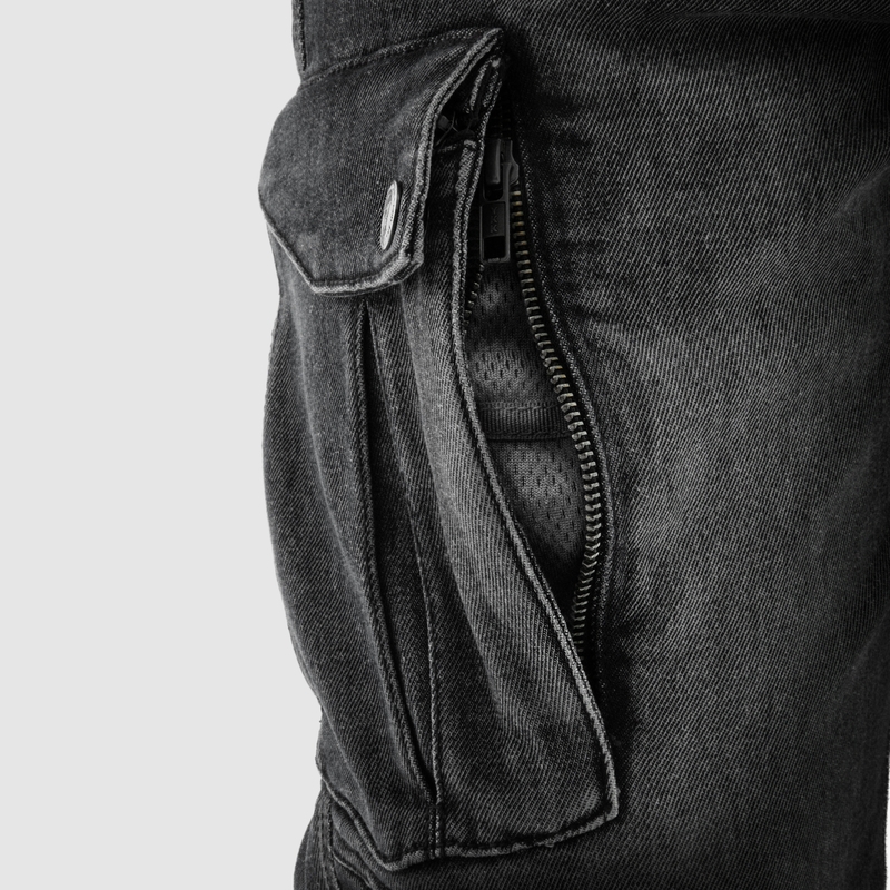 Rebelhorn Vandal Mono Motorcykeljeans, Vasket Sort