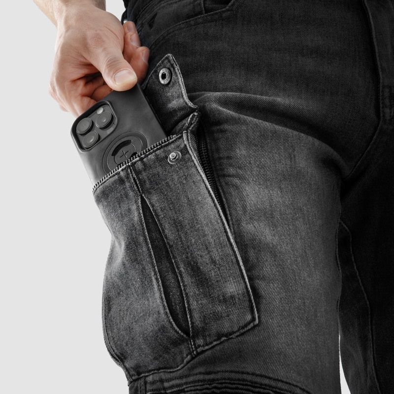 Rebelhorn Vandal Mono Motorcykeljeans, Vasket Sort