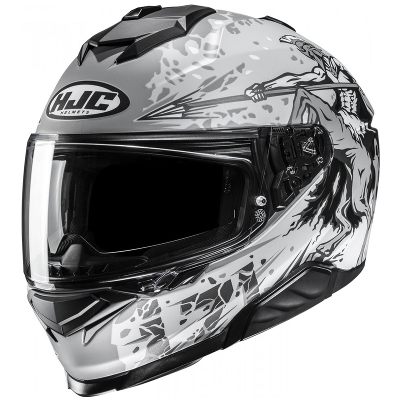Integreret motorcykelhjelm HJC i71 Taurus MC10SF grå-sort