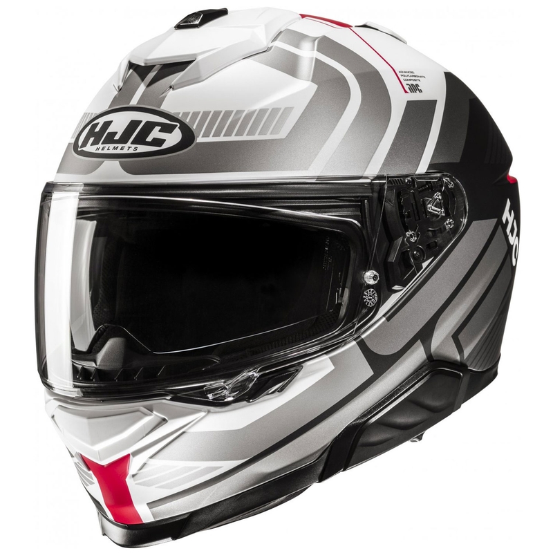HJC i71 Viz MC1SF integreret motorcykelhjelm hvid-grå-sort