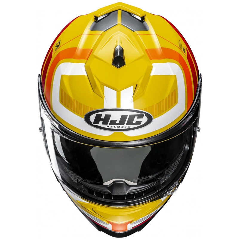 Integreret motorcykelhjelm HJC i71 Viz MC3SF gul-rød-sort