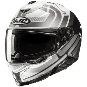Integreret motorcykelhjelm HJC i71 Viz MC5 grå-hvid-sort