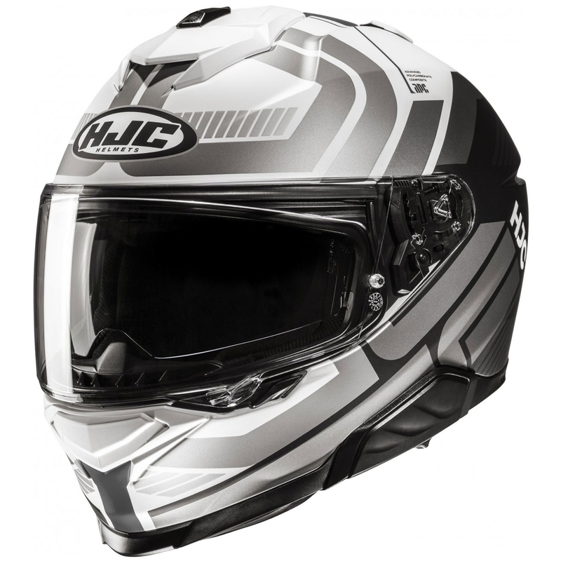 Integreret motorcykelhjelm HJC i71 Viz MC5 grå-hvid-sort