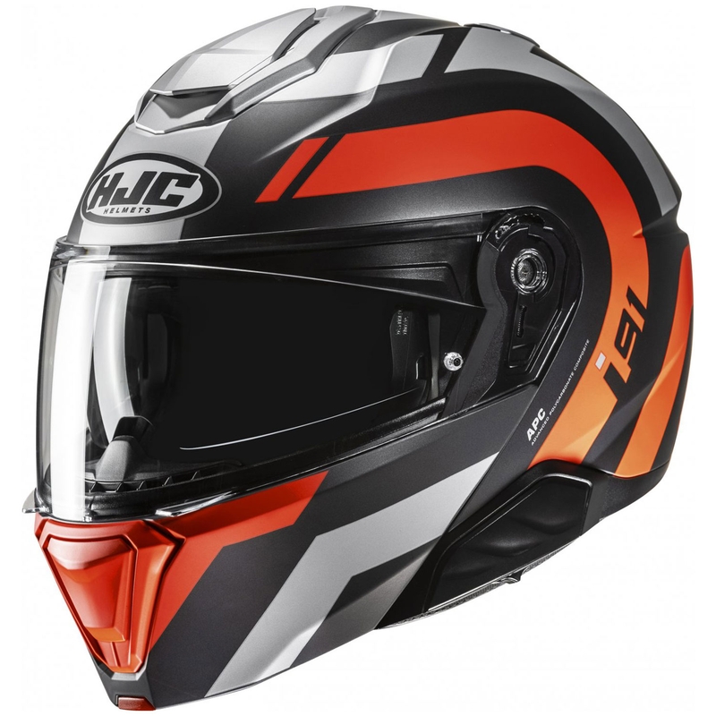 HJC i91 Arven MC6HSF flip-up motorcykelhjelm sort-grå-orange