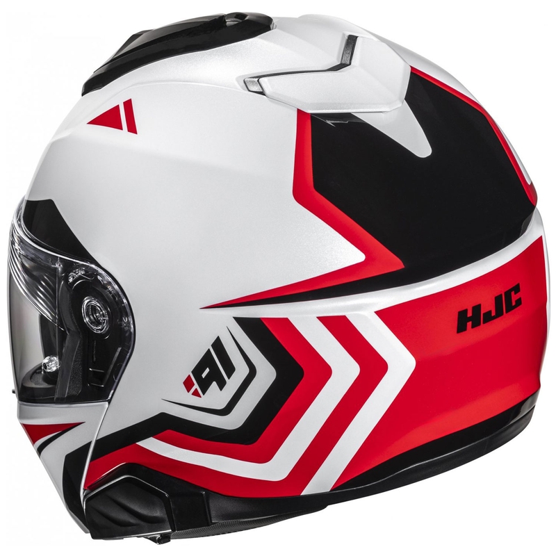 Flip-up motorcykelhjelm HJC i91 Tricus MC1 hvid-sort-rød