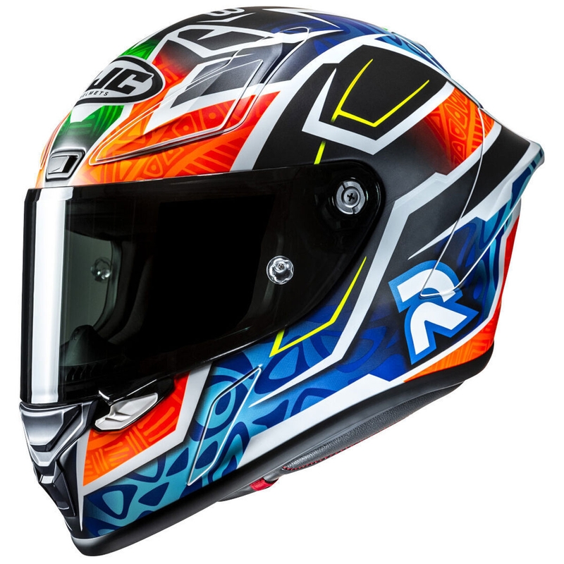 Fullface motorcykelhjelm HJC RPHA 1 Binder Replica MC27SF sort-orange-blå