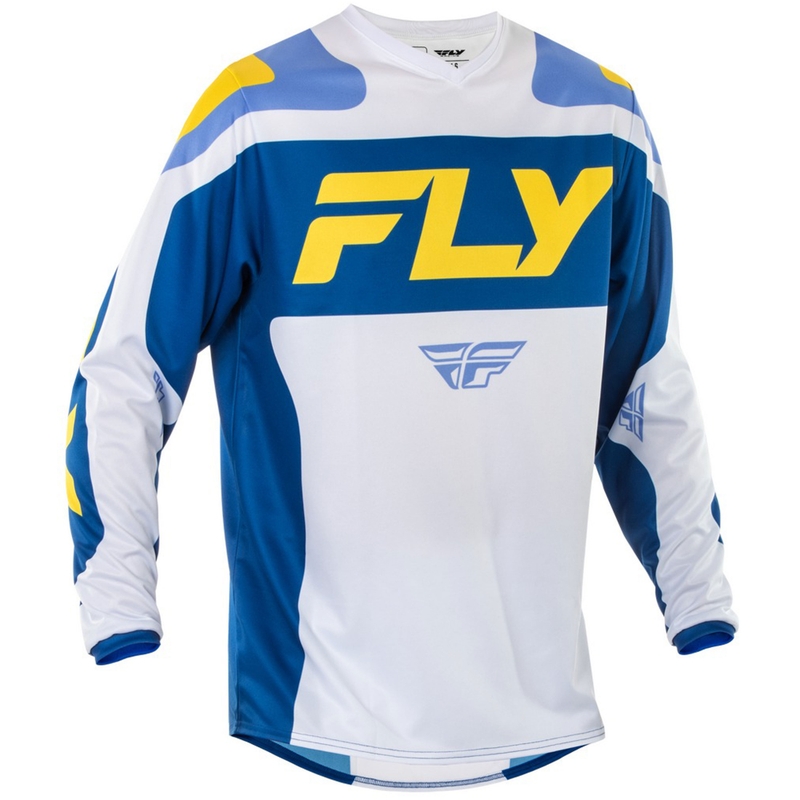 Motocrosstrøje FLY Racing F-16 hvid-blå-gul