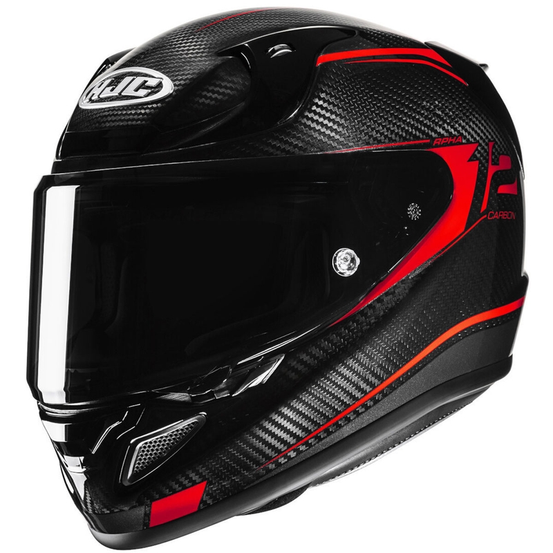 Integreret motorcykelhjelm HJC RPHA 12 CARBON Keres MC1 sort-rød
