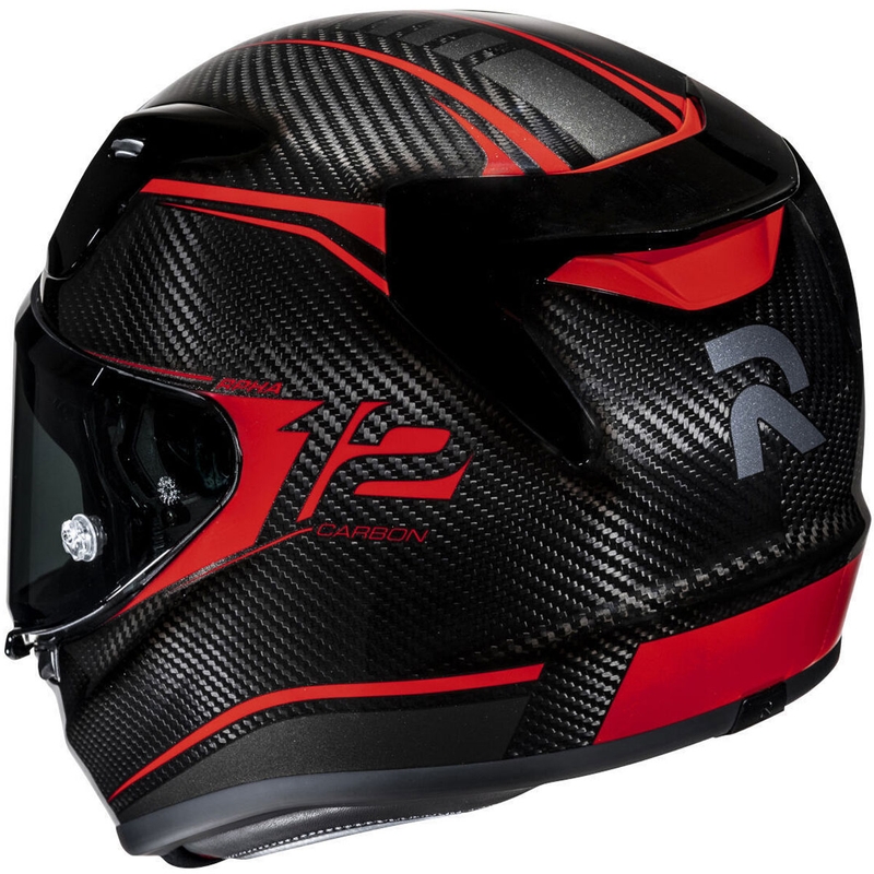 Integreret motorcykelhjelm HJC RPHA 12 CARBON Keres MC1 sort-rød