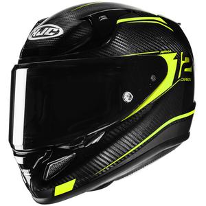 Integreret motorcykelhjelm HJC RPHA 12 CARBON Keres MC3H fluogul-sort