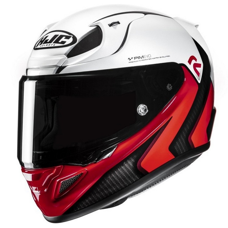 Integreret motorcykelhjelm HJC RPHA 12 Kos MC1 hvid-rød-sort