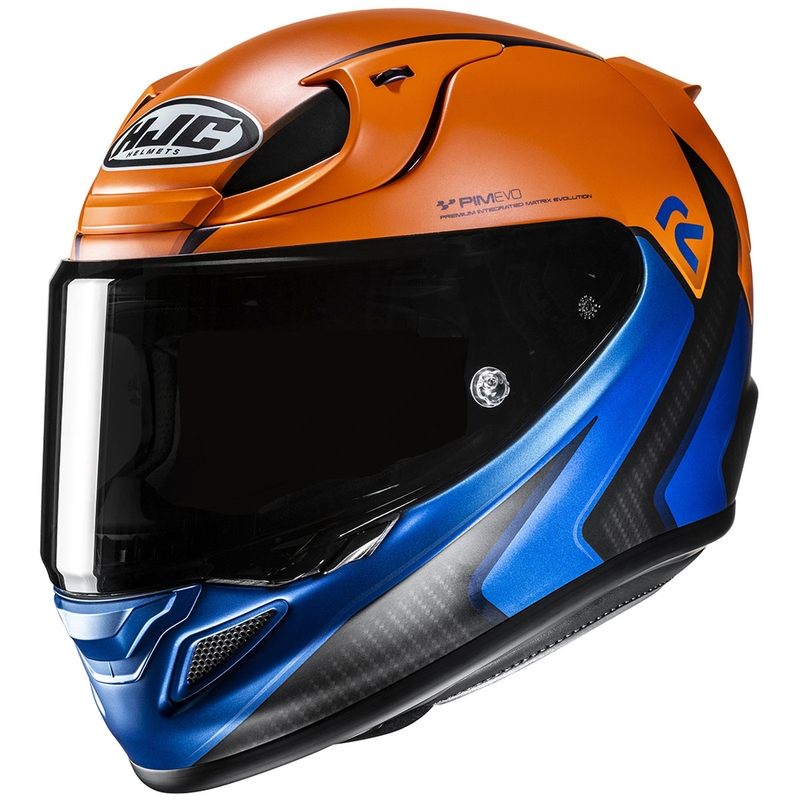 Integreret motorcykelhjelm HJC RPHA 12 Kos MC27SF orange-blå-sort