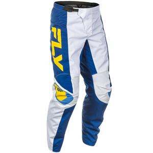 Motocrossbukser FLY Racing F-16 hvid-blå-gul