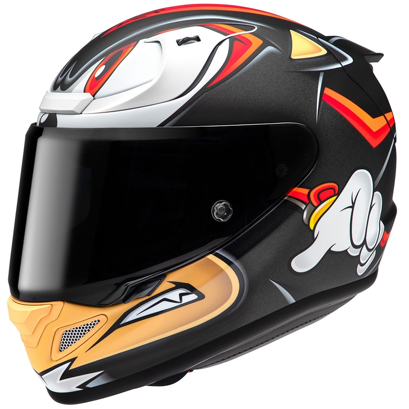 Integreret motorcykelhjelm HJC RPHA 12 Shadow The Hedgehog MC1SF sort-rød-orange udsalg