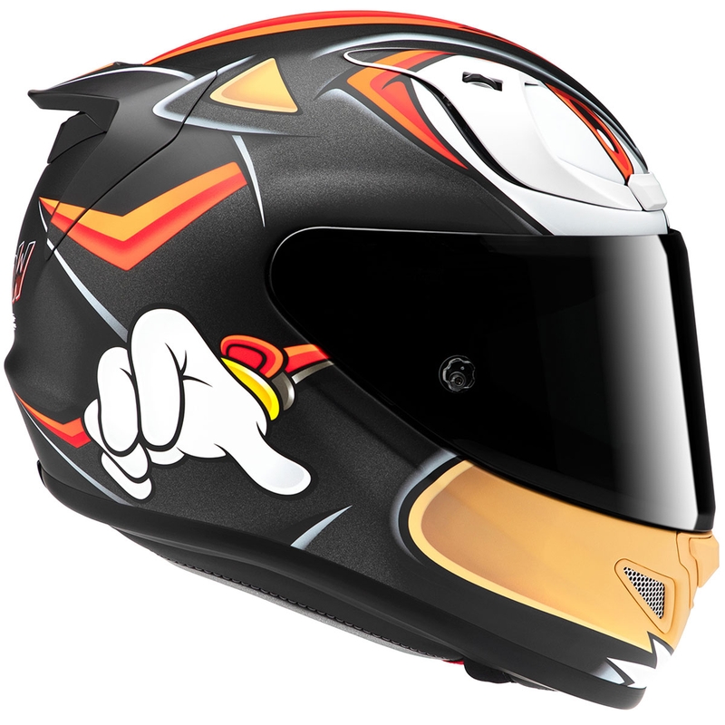 Integreret motorcykelhjelm HJC RPHA 12 Shadow The Hedgehog MC1SF sort-rød-orange udsalg