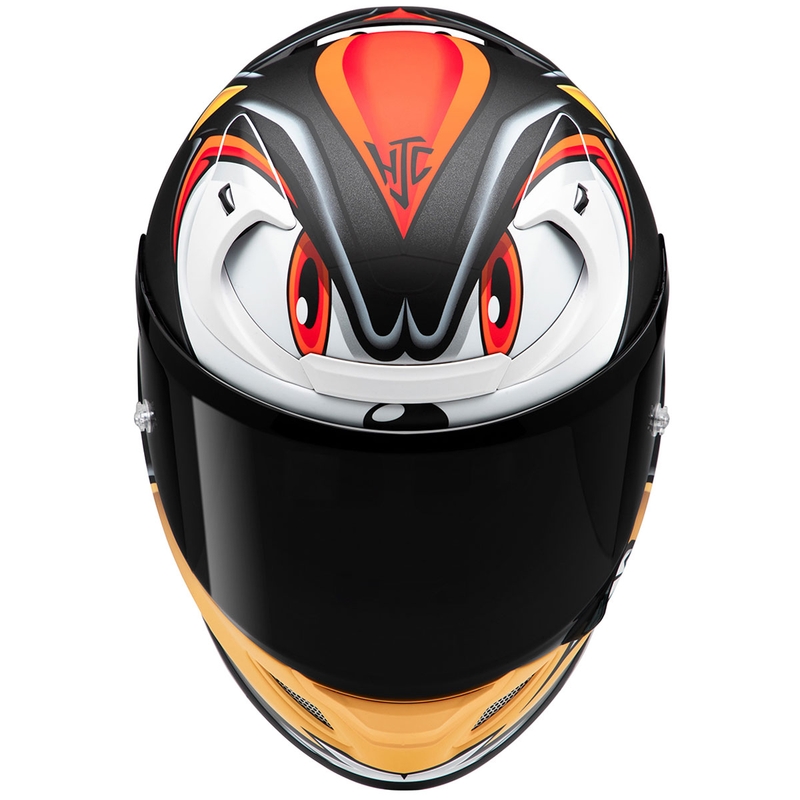 Integreret motorcykelhjelm HJC RPHA 12 Shadow The Hedgehog MC1SF sort-rød-orange udsalg