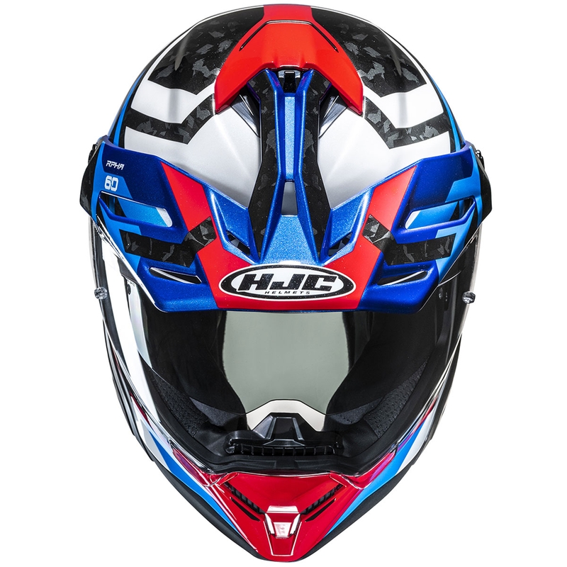 Enduro-motorcykelhjelm HJC RPHA 60 Dakar MC21 blå-sort-hvid