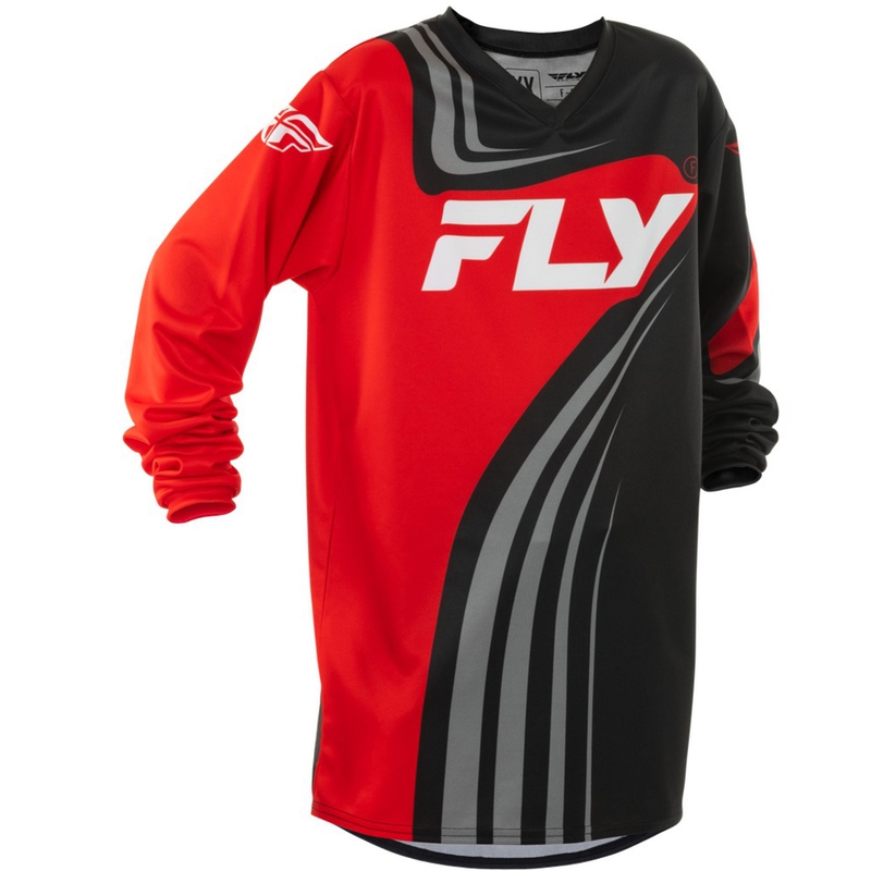Motocrosstrøje til børn FLY Racing F-16 sort-rød-hvid