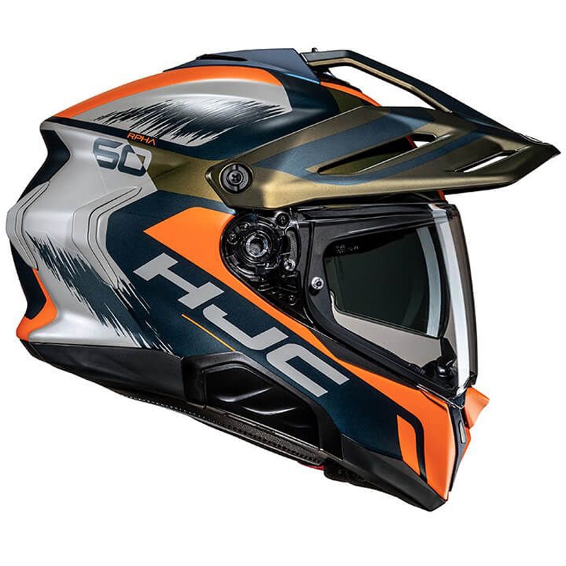 Enduro-motorcykelhjelm HJC RPHA 60 Quid MC47SF blå-grå-orange