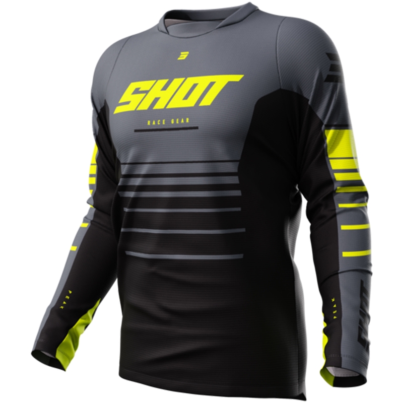 Motocrosstrøje Shot Devo Peak fluogul udsalg