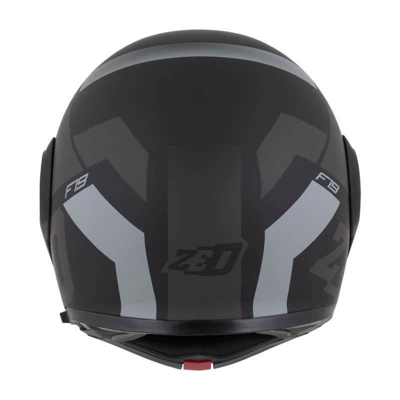 Flip-up motorcykelhjelm ZED F19 mat sort-grå