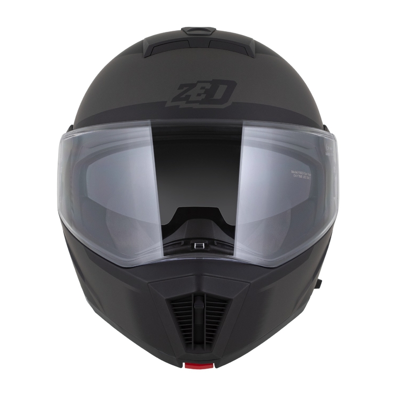Flip-up motorcykelhjelm ZED F19 mat sort-grå