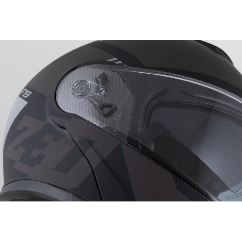 Flip-up motorcykelhjelm ZED F19 mat sort-grå
