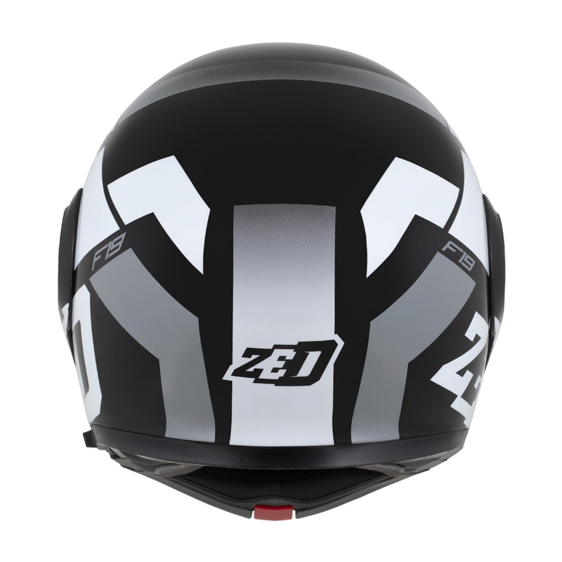 Flip-up motorcykelhjelm ZED F19 sort-hvid-grå