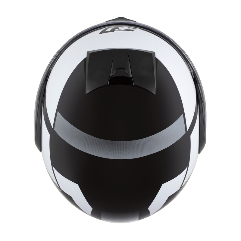 Flip-up motorcykelhjelm ZED F19 sort-hvid-grå