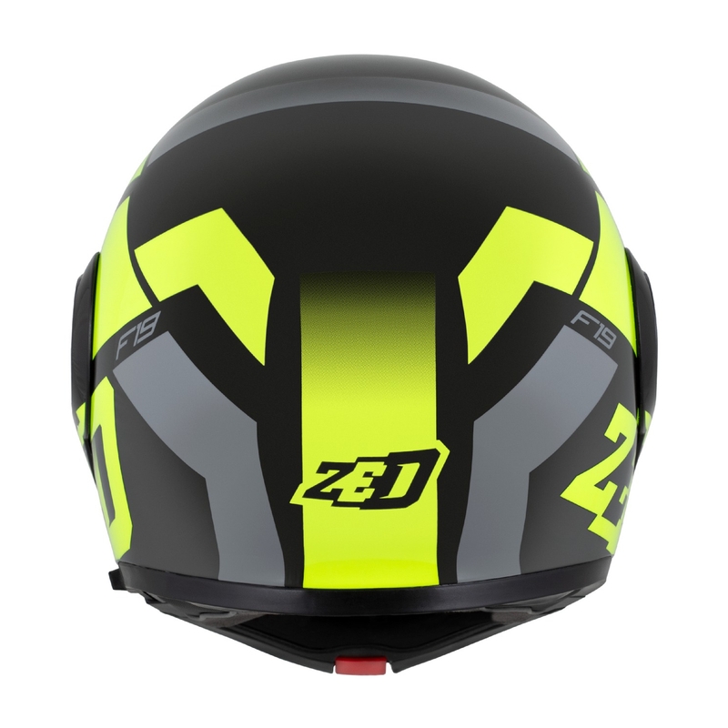 Flip-up motorcykelhjelm ZED F19 sort-fluogul