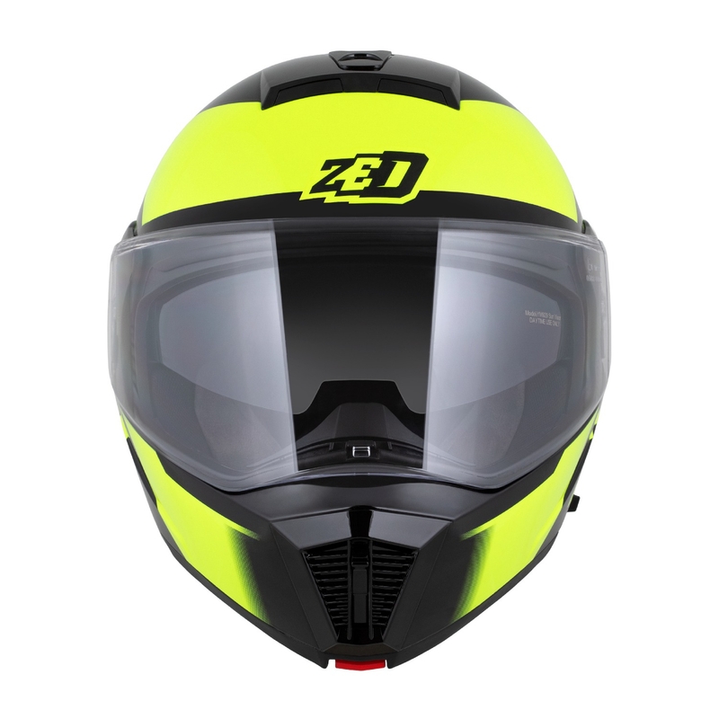 Flip-up motorcykelhjelm ZED F19 sort-fluogul