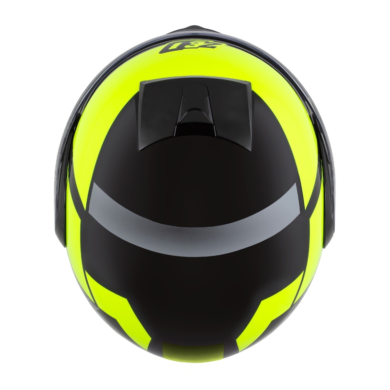 Flip-up motorcykelhjelm ZED F19 sort-fluogul