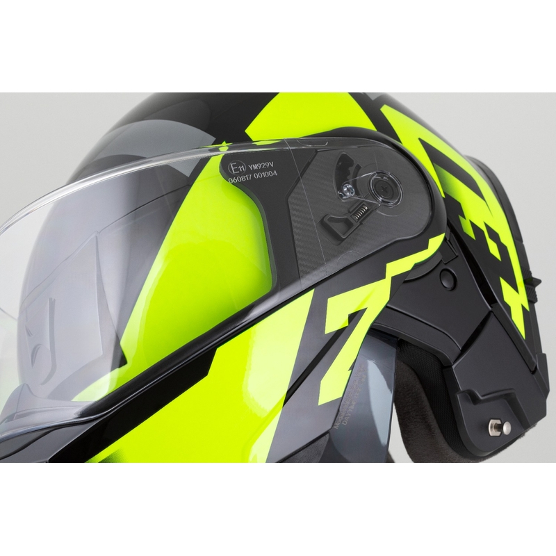 Flip-up motorcykelhjelm ZED F19 sort-fluogul
