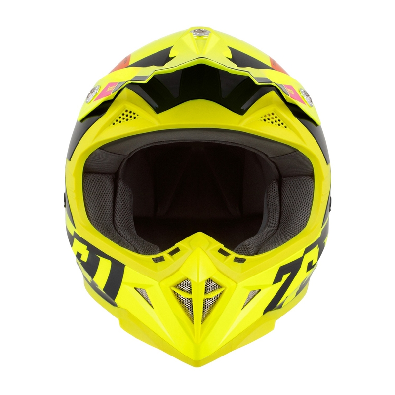 Motocrosshjelm til børn ZED X1.9 Tendo fluogul-lyserød-orange-sort