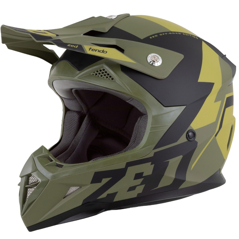 Motocrosshjelm til børn ZED X1.9 Tendo mørkegrøn-lysegrøn