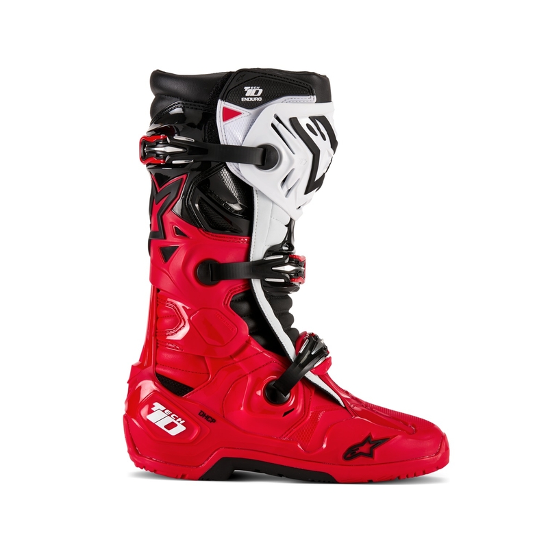 Alpinestars Tech 10 Enduro rød-sort-hvid motorcykelstøvler