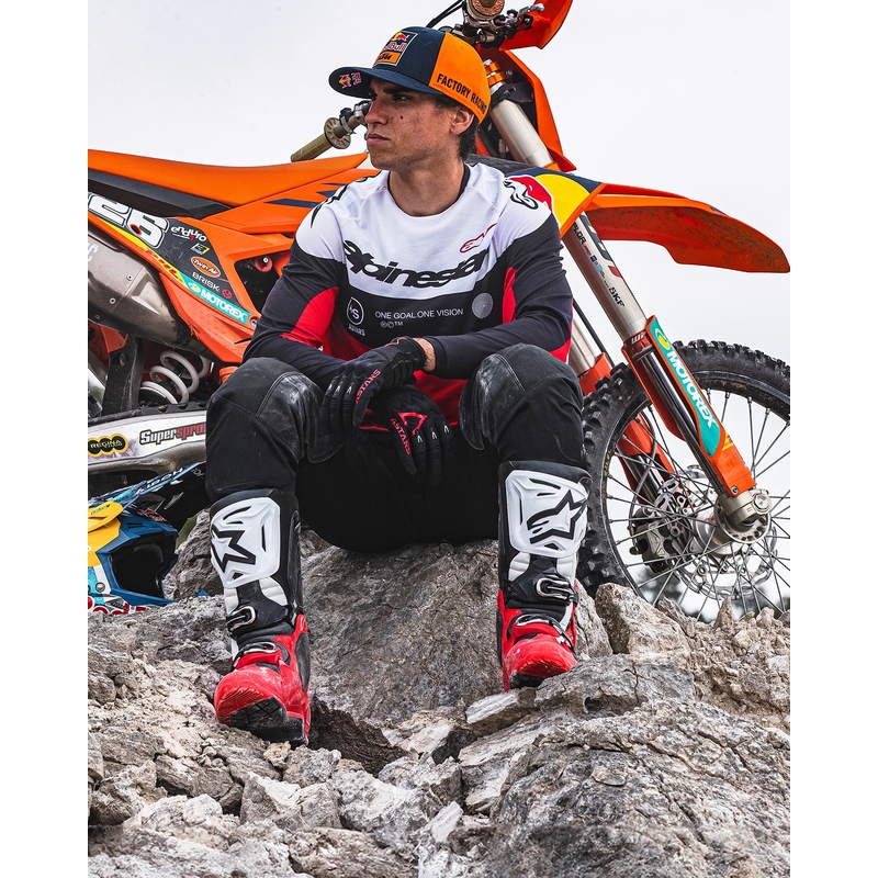 Alpinestars Tech 10 Enduro rød-sort-hvid motorcykelstøvler
