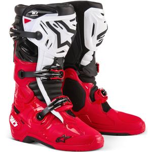 Alpinestars Tech 10 Enduro rød-sort-hvid motorcykelstøvler