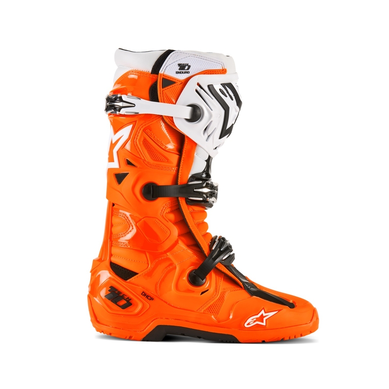 Alpinestars Tech 10 Enduro fluo orange-sort-hvide motorcykelstøvler