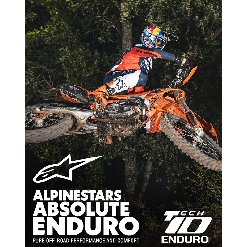 Alpinestars Tech 10 Enduro fluo orange-sort-hvide motorcykelstøvler