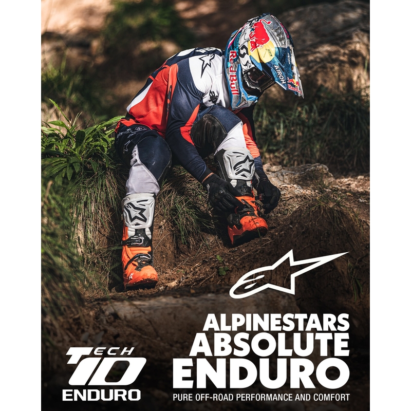 Alpinestars Tech 10 Enduro fluo orange-sort-hvide motorcykelstøvler