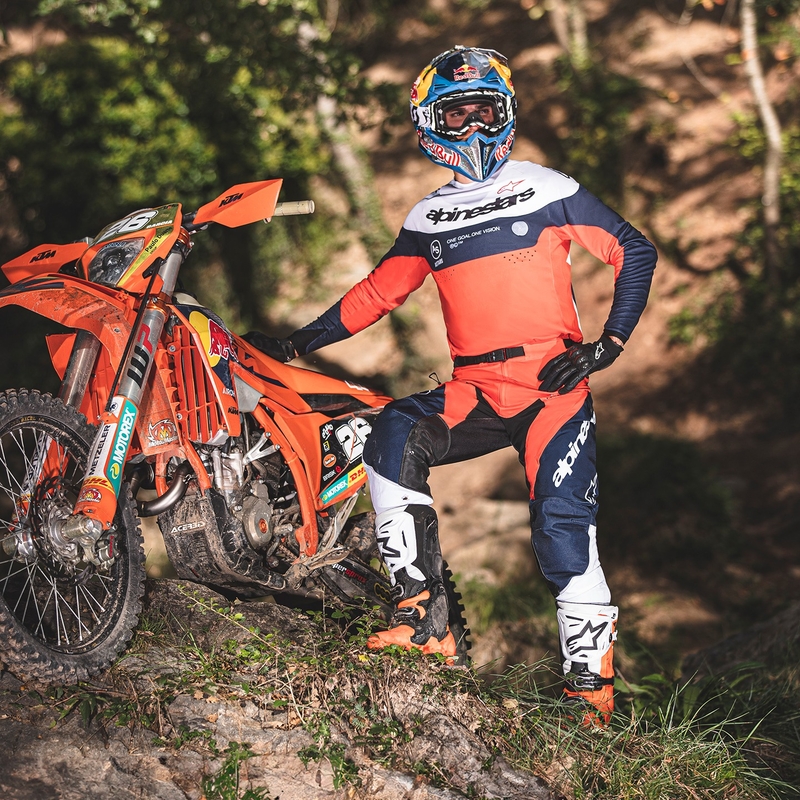 Alpinestars PRO-Dura motocrosstrøje blå-orange-hvid